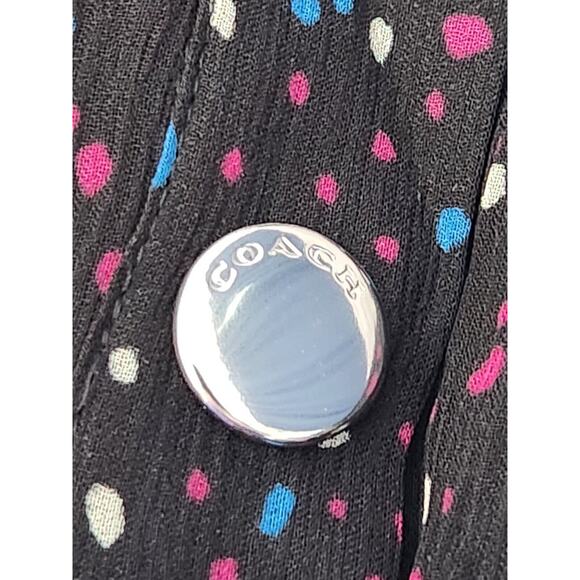 NWOT Coach Tiered Midi Skirt with Snaps Ruffle Hem Dots Multicolor Silk Size 6 - Picture 6 of 8